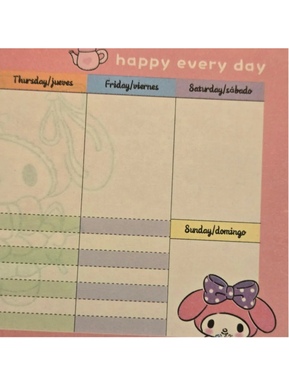3 planners sanrio - colored pages